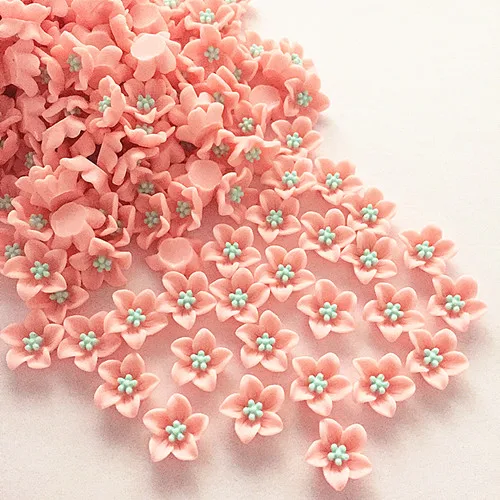 

100Pcs 14mm pink Resin Flowers Decoration Crafts Flatback Cabochon For Scrapbooking Diy Accessories