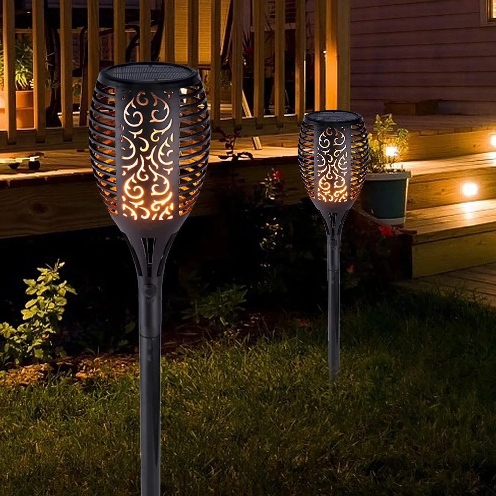 LED Solar Flame Light Lamp Flickering Waterproof Garden Decoration Landscape Lawn Lamp Path Lighting Torch Outdoor Spotlight