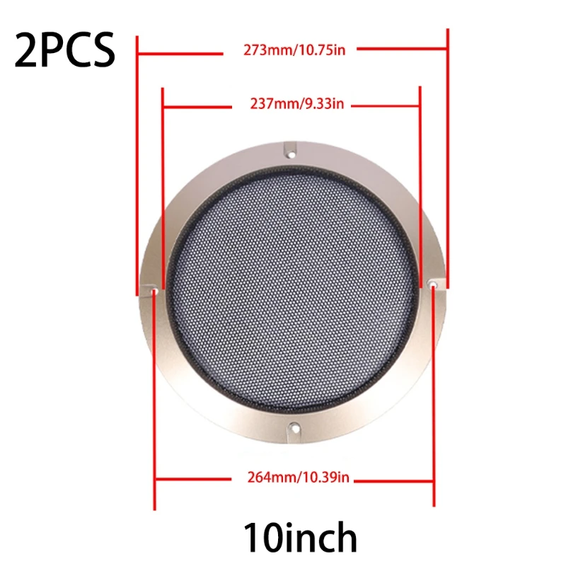 

For 2"/3"//5"/6.5"/8"/10" inch 2Pcs Grille Speakers Protective Cover Car Speakers Power Amplifier Decorative Circle Unit