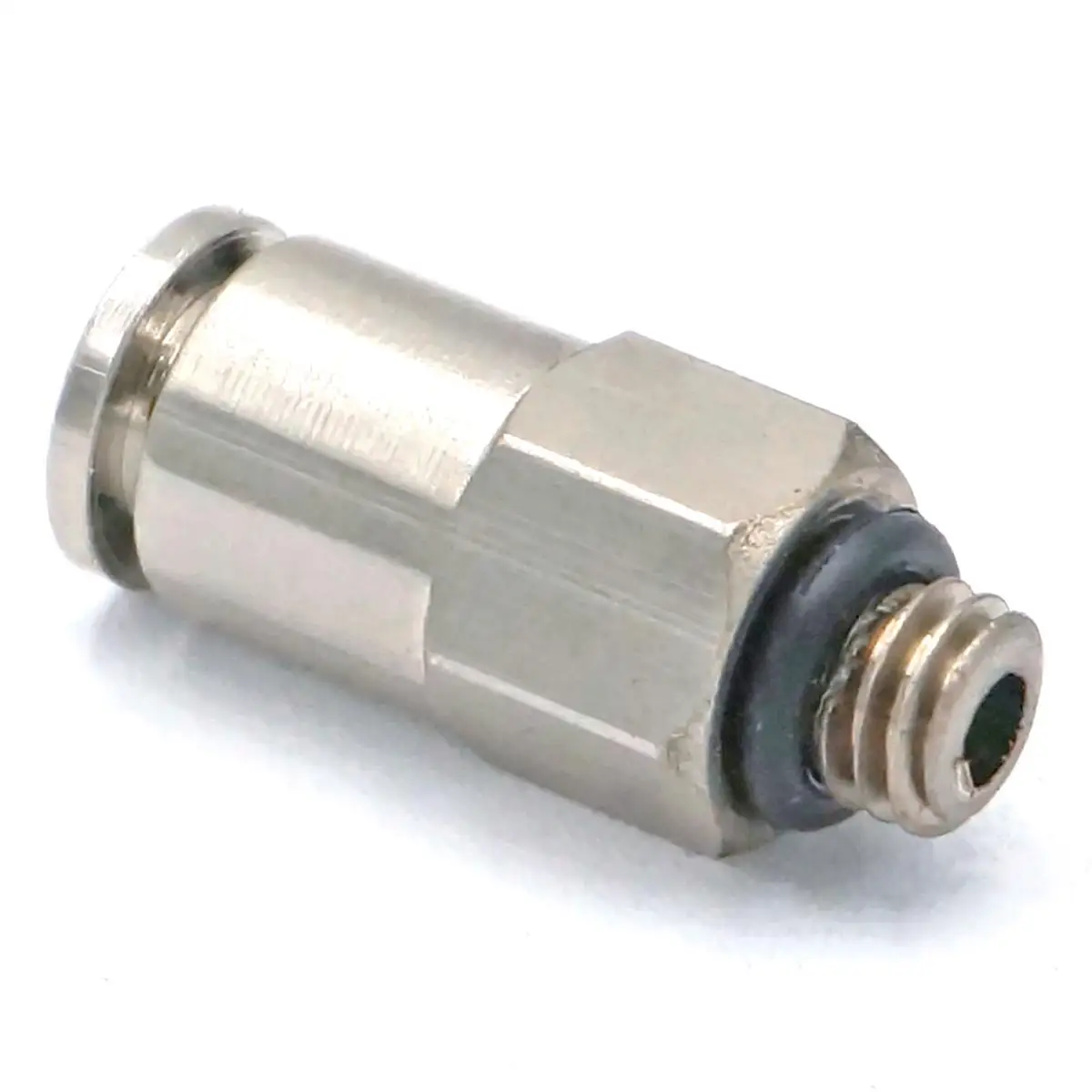 Conector pneumático de níquel, conector de latão, saída rápida, encaixe de ar para encanamento, m5 macho para encaixe em tubo o/d 4mm