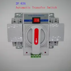 MCB type 2P 63A 230V white color Dual Power Automatic transfer switch ATS Rated frequency 50/60Hz Rated voltage 220V /380V