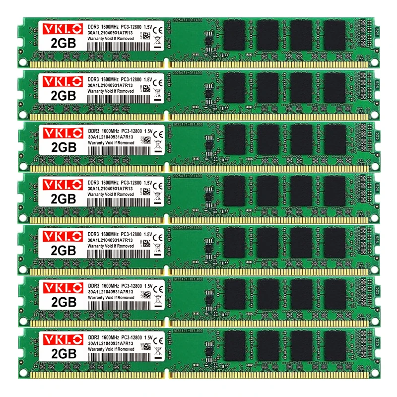 10 X 2GB DDR3 1333MHZ 1600MHZ RAM DIMM PC3-10600 PC3-12800 Memory RAM Narrow Board Non-ECC Unbuffered Intel and AMD compatible