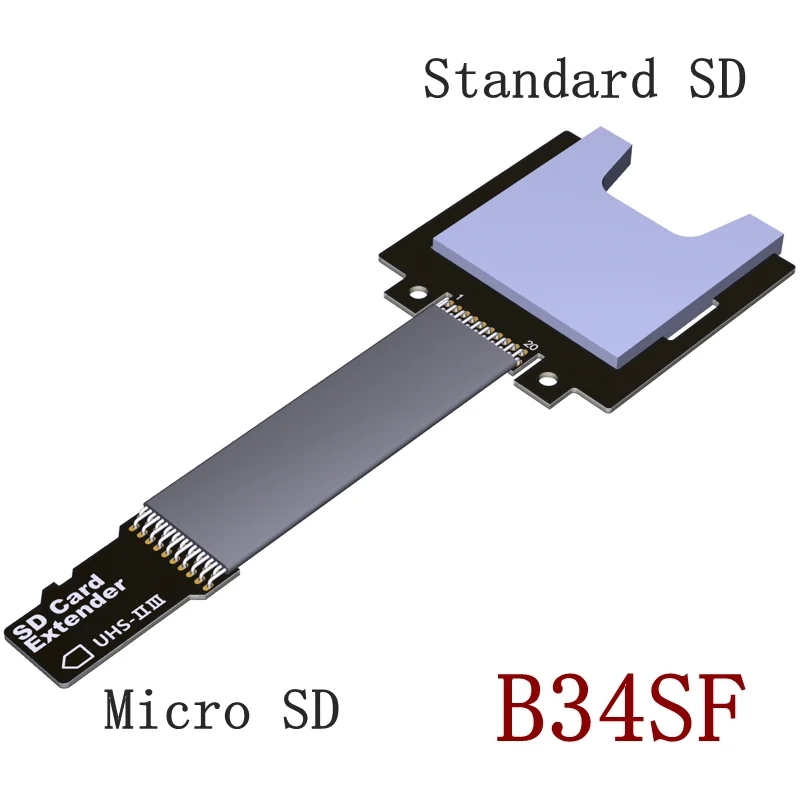 Micro SD TF Memory Card Kit SD Male To SD Female Extension Soft UHS2 UHS-III Flexible Flat CableFPC Cable Extender 10cm 30cm 1m