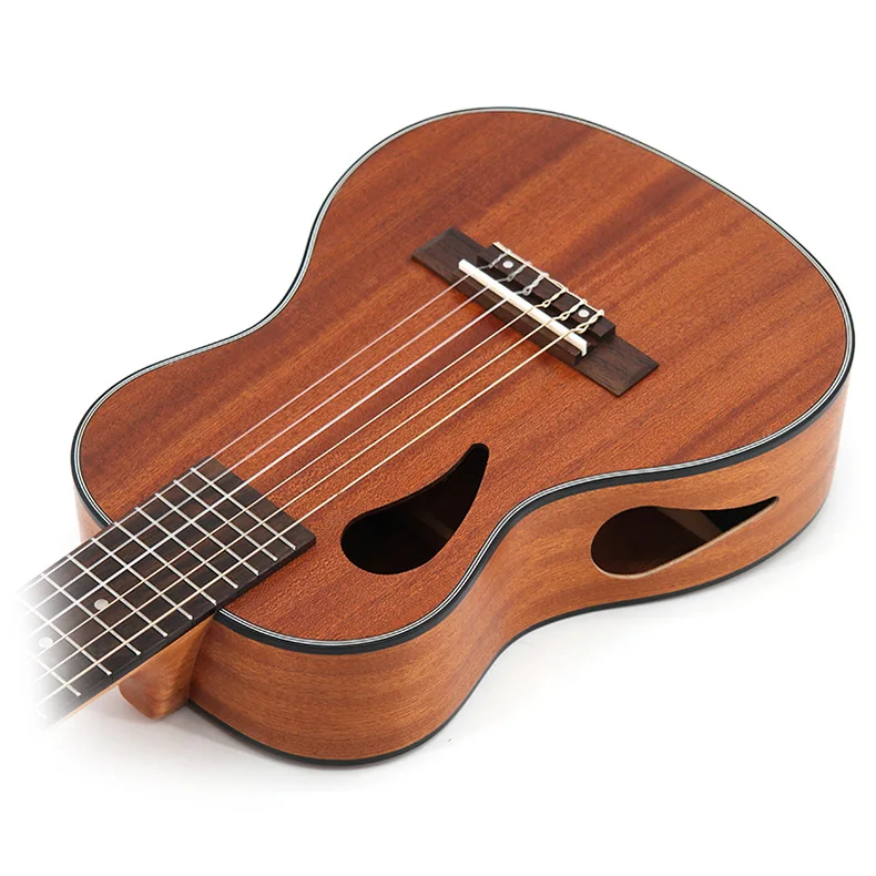 Guitalele 28 Inches All Sapele Drop Shape Mini Electric Baritone Acoustic Guitar 6 Strings Ukelele Install Travel Music Guitarra