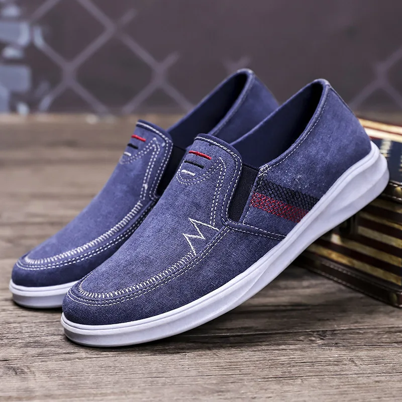 

Denim Men Canvas Shoes Male Summer Sneakers Slip On Casual Breathable Shoes Loafers Chaussure Homme Zapatos De Hombre