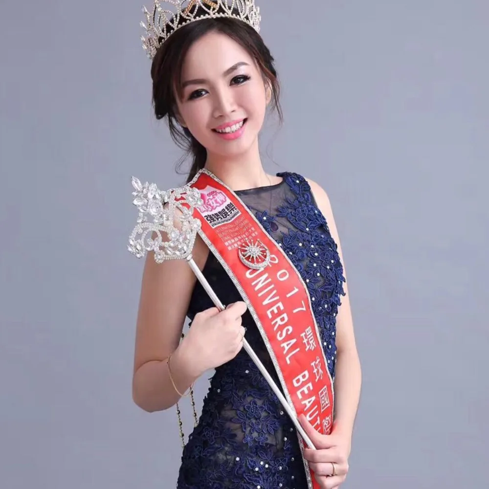 Queen's Scepter Diamond-encrusted Cane Game Player Props Awards Beauty Pageant Women Accessories Detachable Scepter