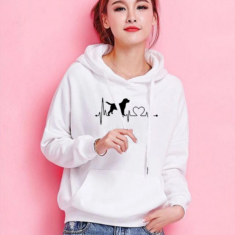 Pullovers engraçado novo cão mãe impressão camisolas hoodies feminino topos roupas de veludo frauen