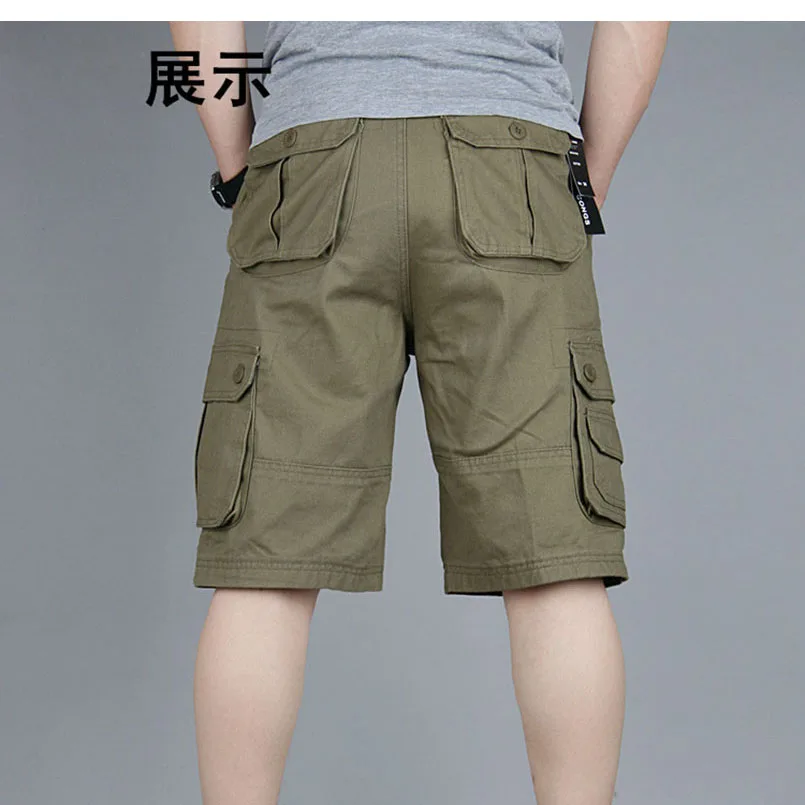 Men Cargo Shorts Army Hiking Military Men\'s Casual Short Pants Male Branded Clothing Loose Cotton Boys Shorts 2024 Summer