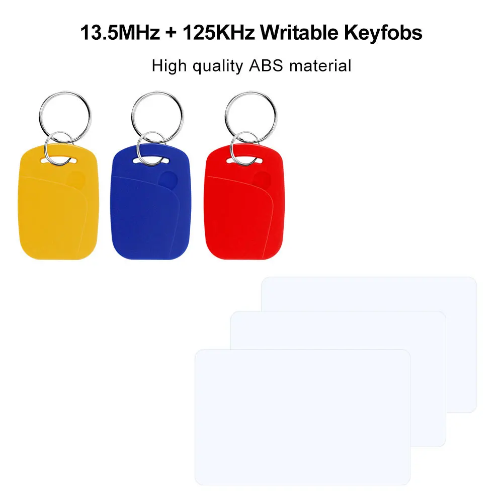 RFID Duplicator Key ID/IC Card Reader Writer Encrypted Decoder USB Cable with 125KHz/13.56MHz Dual Frequency Writable Key Tags