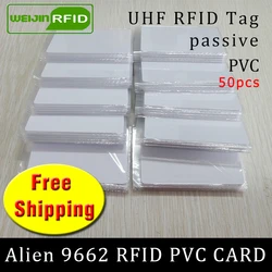 UHF RFID tag PVC card Alien 9662 915mhz 868mhz 860-960MHZ Higgs3 EPC ISO18000-6C 50pcs free shipping smart card passive RFID tag