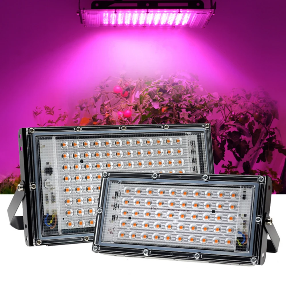 

220V LED Grow Light 50W 100W Full Spectrum Phyto LED Lamp For Plants Greenhouse Hydroponic Plant Growth Lighting Floodlights