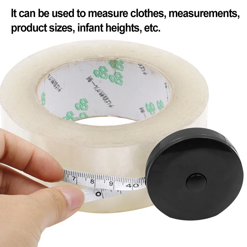 1.5m/60inch Soft Tape Measures Dual Sided Retractable Tools Automatic ABS Flexible Mini Sewing Measuring Tape White/Black