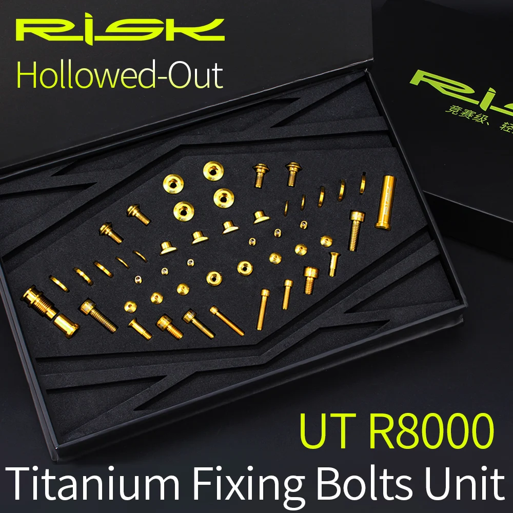 RISK 49pcs Titanium Screws R8000 Bolts Set For Shimano UT-R8000 Bicycle Derailleur/Brake Road Bike Gear/Crank Arm Fixing Ti Bolt