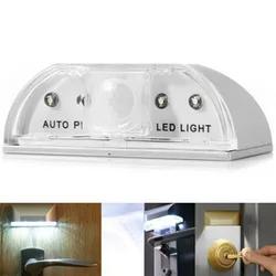 Intelligent PIR Motion Auto Sensor LED Lamp Night Light Door Keyhole Smart 4 Led Human Movement IR Motion Sensor Heat Detector