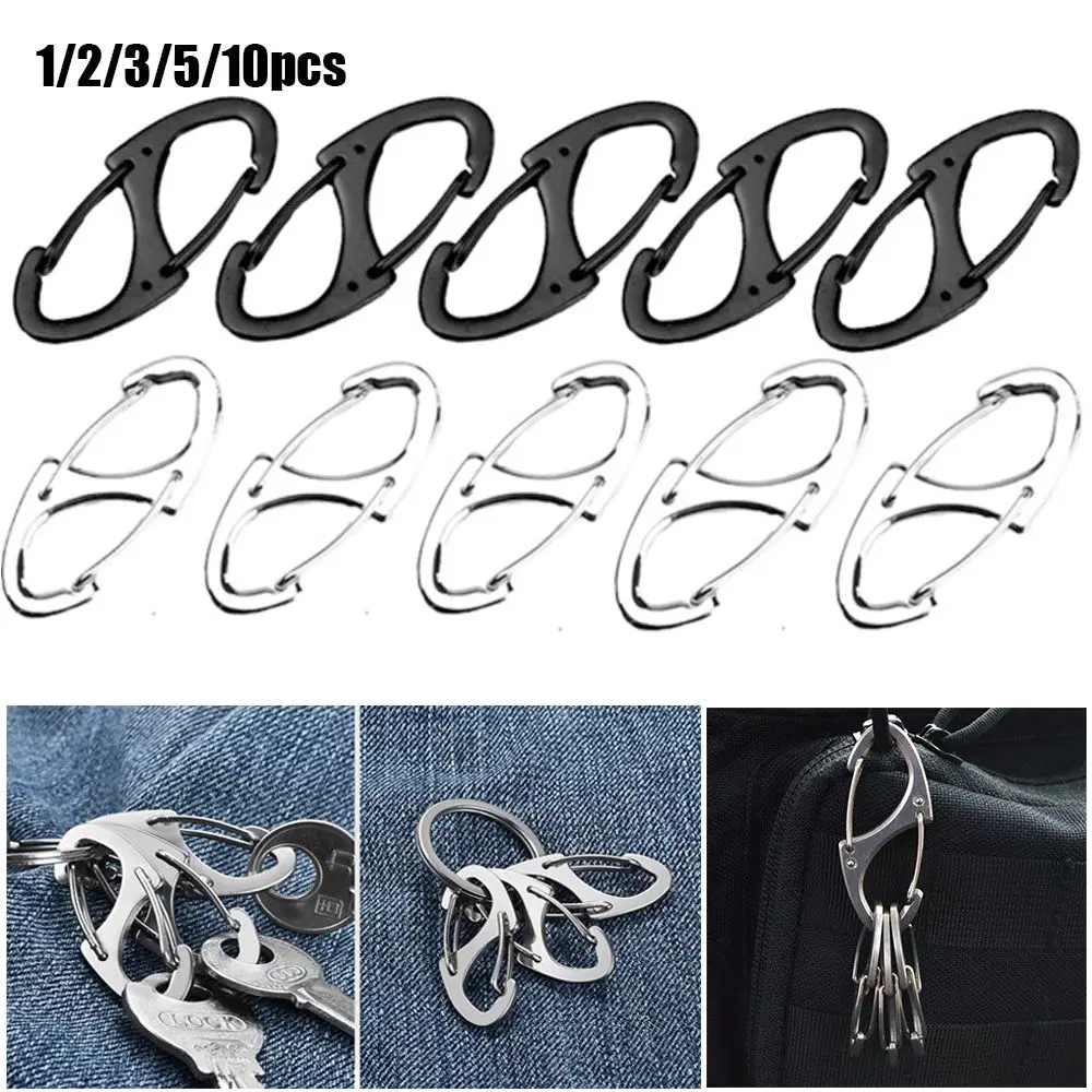 1/2/3/5/10pcs Portable Snap Clip Outdoor EDC Tool Release Buckle Key Chain Ring Keychain Hanging Hook Metal Carabiner