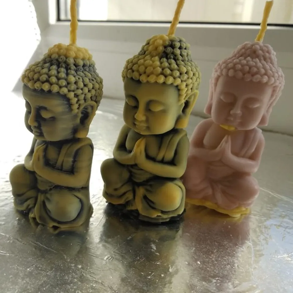 Bronze 3DBuddha Design Candle Mold for Candle Making Soap Mold Resin Mold Wax Mould  Art Craft Mould Art Decor Handmade DIY Tool