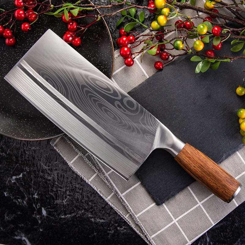 Liang Da Chinese Slicing Knives Super Sharp Blade Vegetable Meat Fish Knife 4Cr13 High Hardness Kitchen Cooking Knives Cleaver