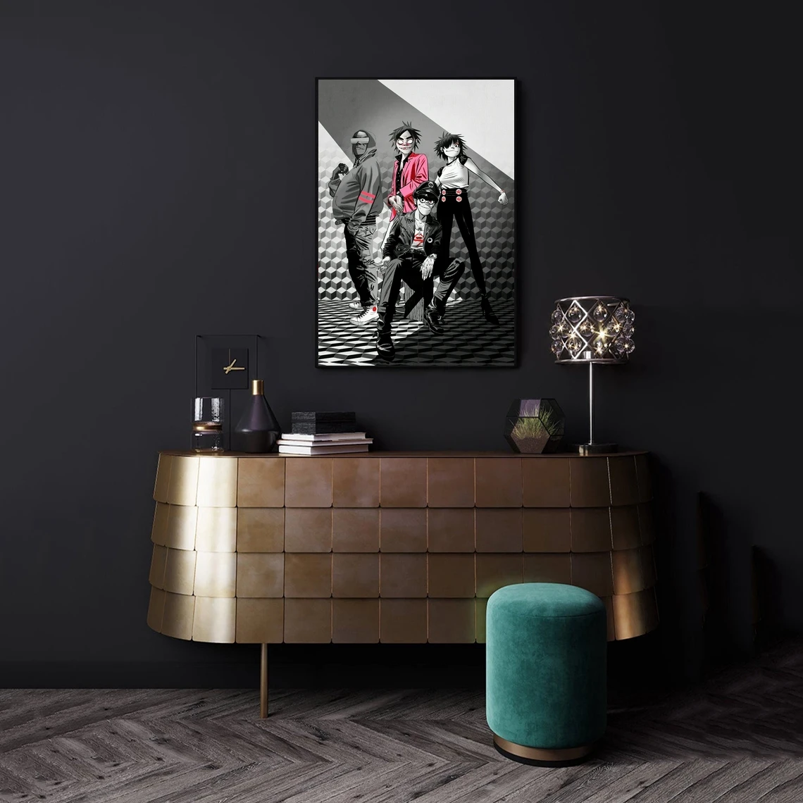 Gorillaz Music Album Cover Poster Rap Hip Hop Pop Music Star Canvas Poster Print (No Frame)