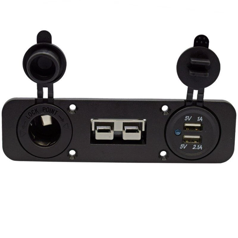 50A Anderson Plug Mounting Kit 3.1A Dual Usb Charger Cigarette Lighter for Towbar Truck Solar 4WD Industrial Marine Trailers
