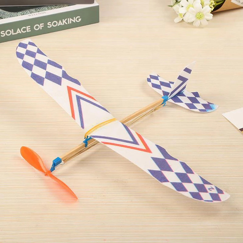 DIY Hand Throw Flying Glider Planes Elastic Rubber Band Powered Flying Airplane Plane Glider Assembly Model Toys For Children