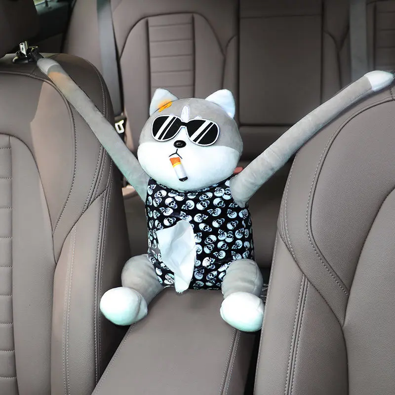 

Creative Hanging Type Net Red Car Interior Decoration Paper Towel Bag Multifunctional Car for Car Tissue Box Pumping Box Car