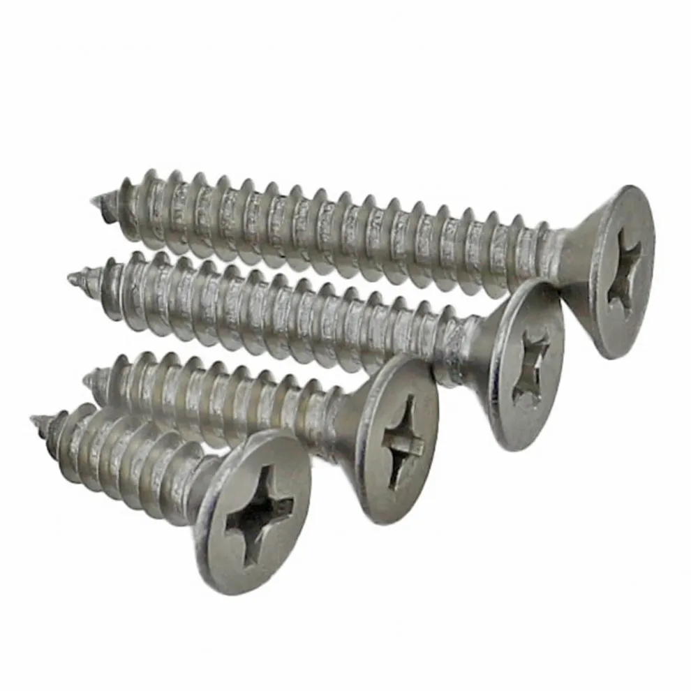 Tornillos autorroscantes avellanados M3 M4 M5 Phillips, tornillos de cabeza plana de acero inoxidable 201, tornillos empotrados en cruz para madera