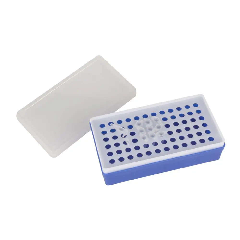 Plastics 72 Sockets 0.5ML Centrifuge Tube Rack With Transparent Lid Centrifugal Tube Holder Laboratory Test Tube Bracket