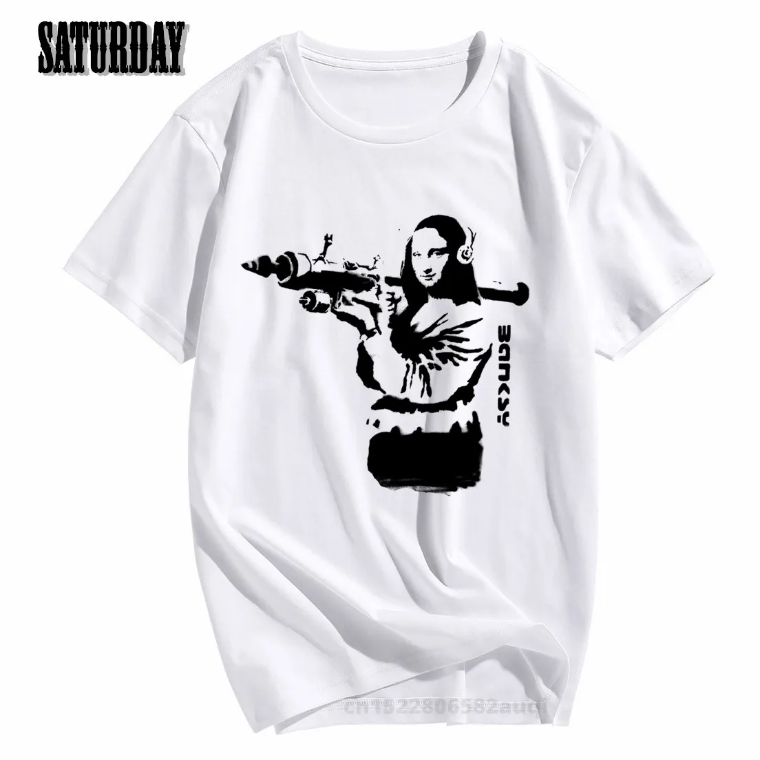 Men Flower Thrower Banksy Panda Guns Urban Art T-shirt Women Summer Unisex Short Sleeves O-Neck Hipster T-shirt Casual Clothes