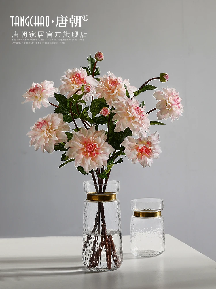 North European simulation flower dahlia living room bedroom indoor dining table flower dry flower arrangement silk flower