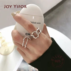 Anillos de plata de ley 925 auténtica para mujer, cadena redonda, anillos de dedo de cambio, joyería de plata Original de boda