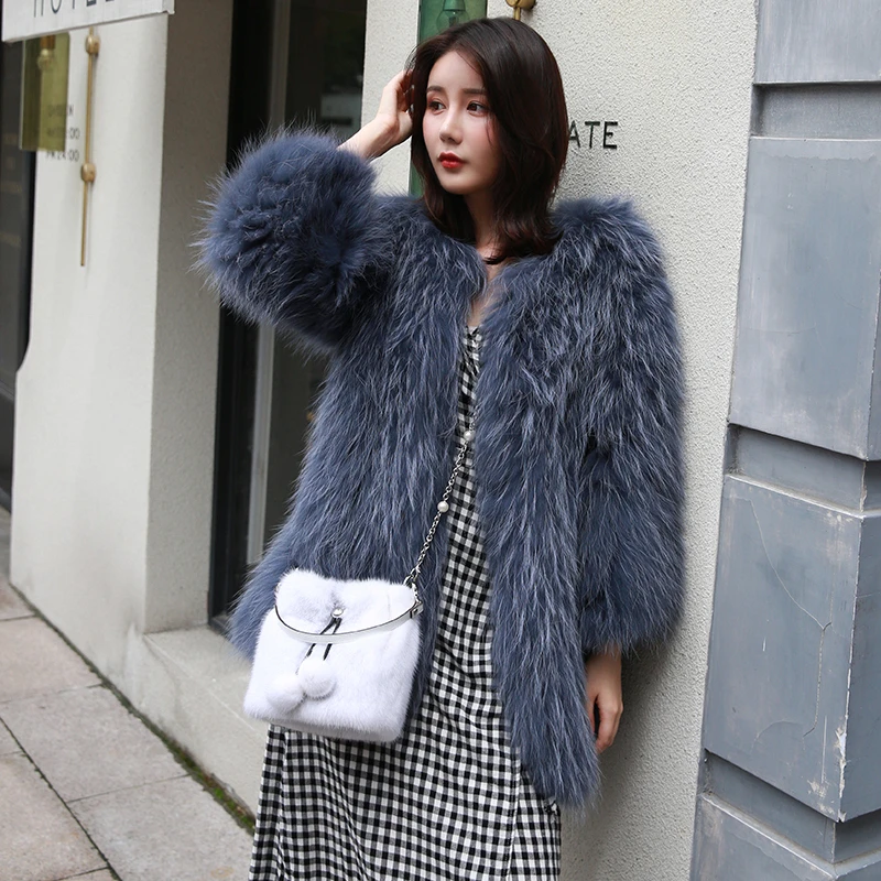 2020 New Fashion Mink Fur Bag Mink Hand-carried Bag Chain Bucket Bag One-shouldered Woman Bag Slanting Across Genuine Leather