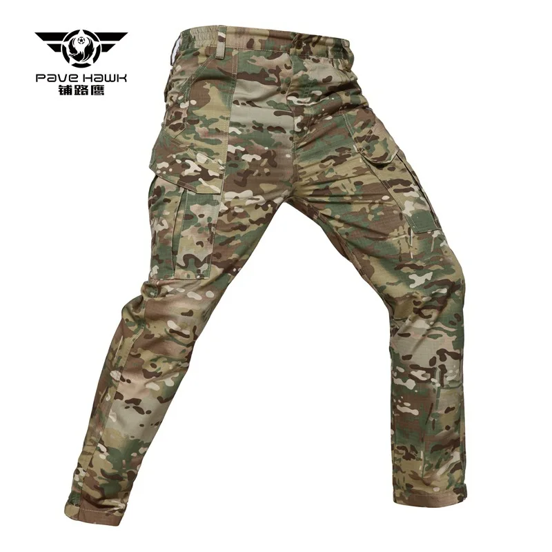 Plus Size 5XL Men's Pants Wearproof Breathable Multi Pocket Cargo Pant Outdoor Hiking Training Plaid Trousers