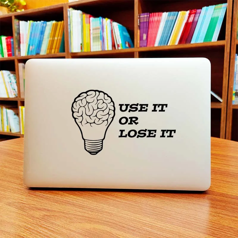 Bulb Brain Inspired Quote Laptop Sticker for Macbook Decal Pro 16