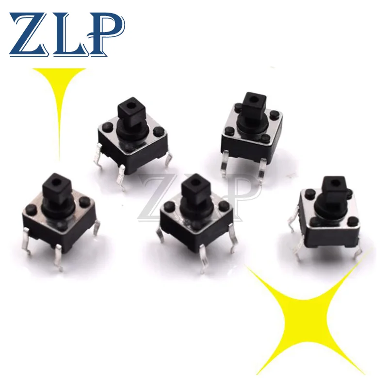 

50 шт./партия 6*6*7,3 мм квадратная головка 6*6*7,3 H 4-контактный вертикальный микропереключатель DIP-4