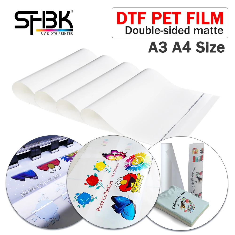 DTF PET film double-sided matte for Epson A3 A4 Printer L1800 L805 L800 XP15000 R2880 R1390 T50 P50 DTF printer