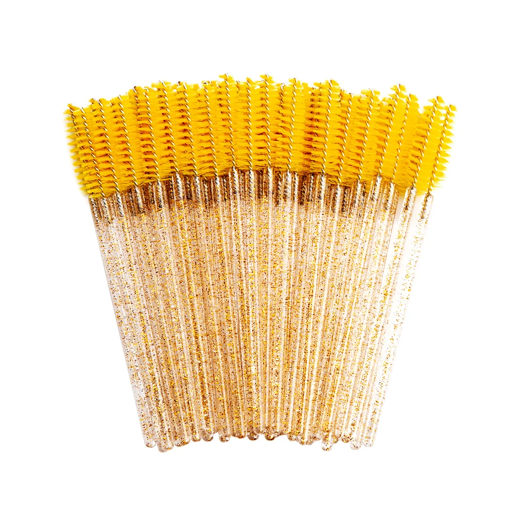 Brosses à cils brillantes, applicateur de mascara, peigne à friser les cils, outil de maquillage de beauté, 50 pièces