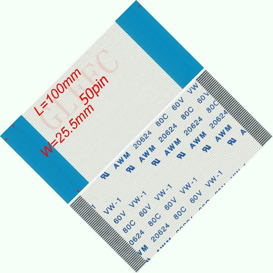 43p 44p 45p 46p 47p 48p 50p 51p 55p 0.5 passo 30mm ~ 2000mm um-tipo cabo liso flexível ffc awm 20624 rohs para o computador de ttl lcd dvd