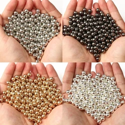 Wholesale 3 4 6 8 10 12mm 30-500pcs Gold Color Gun-Metal Color CCB Round Seed Spacer Loose Beads For Jewelry make DIY  Accessory