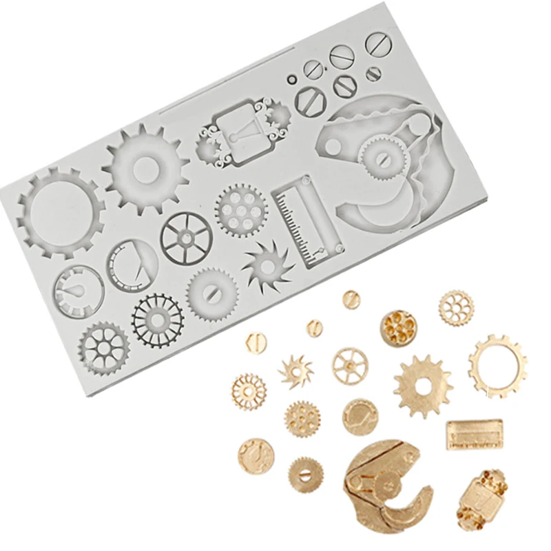 Sugar craft mechanische Schraub getriebe Silikon form Fondant Kuchen Dekorations werkzeuge Schokolade Gum paste Formen Küche Backwerk zeug