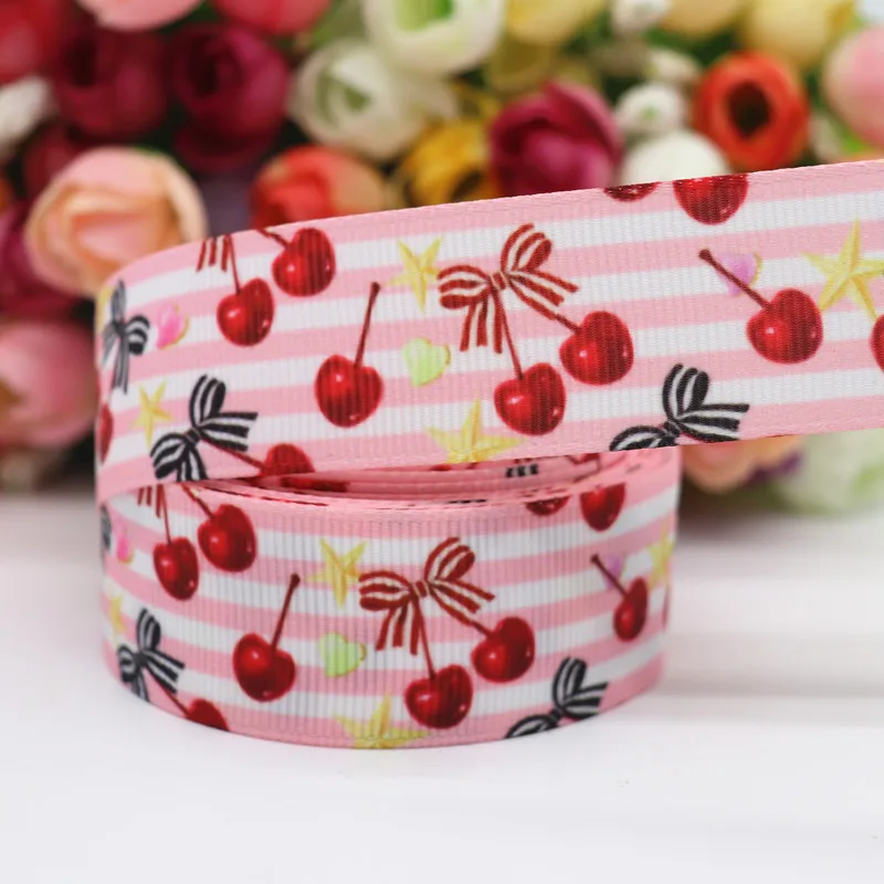 10 Yards 1'' 25MM Ripsband mit Frucht-/Kuchenmuster für Haarschleifen, DIY-Handarbeitsmaterial Y19121001 – Detail 4