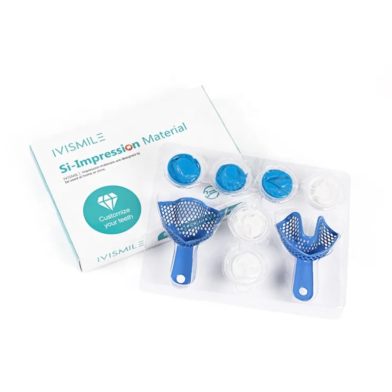 Kit de Material de impresión Dental con masilla, bandeja de Material de silicona personalizada, molde, masilla de odontología, juego de blanqueamiento Dental