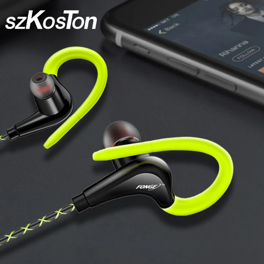 

3.5mm Sport Earphone Headphones Running Headset Waterproof With Mic Music Handsfree call for iPhone Samsung Xiaomi pocophone