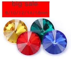 Big Sale 40pcs Round Crystal Glass Rhinestones Applique Fancy Stones for Craft Glue Christmas Clothing Garment Beads Decoration