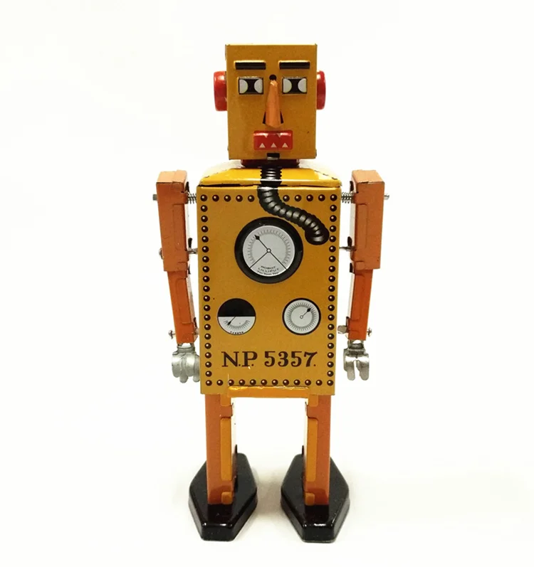 [Funny] Adult Collection Retro Wind up toy Metal Tin LILLIPUT Robot toy Mechanical toy Clockwork toy figures model kids gift