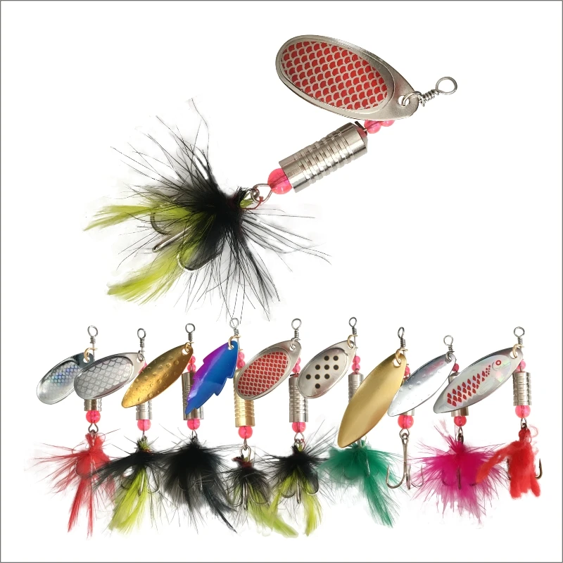 

ORJD Fishing Lures Metal Spinner Bait Lures Pesca Wobbler Set Jig Spinning Baits Sequins Bass Treble Artificial Spinners