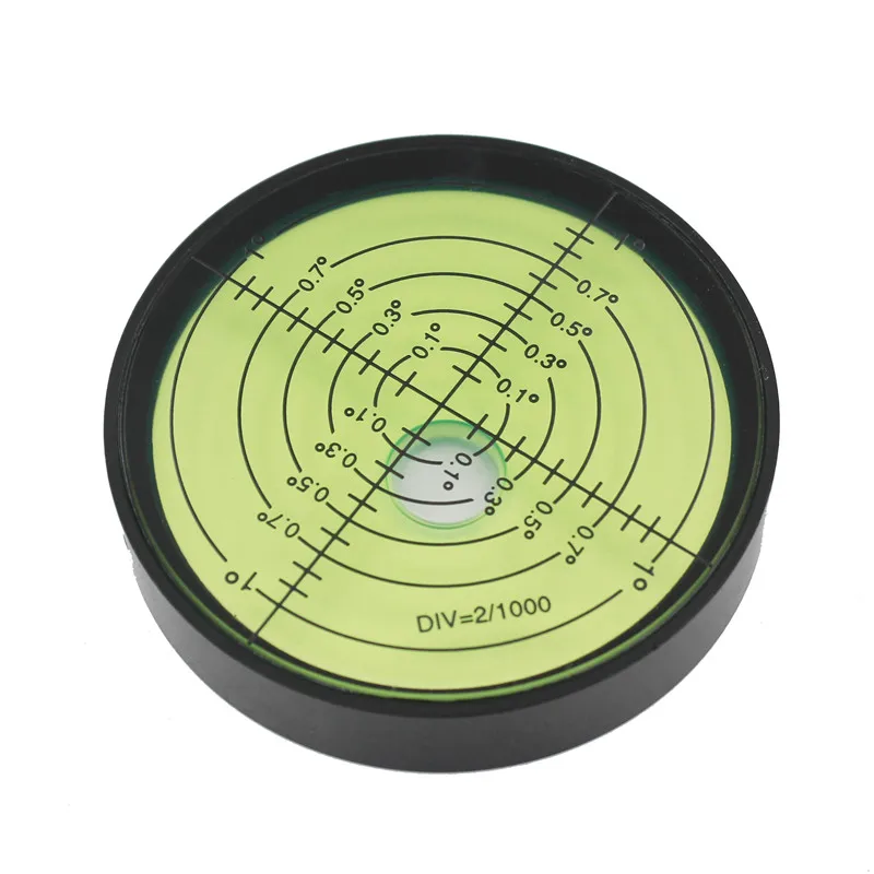 HACCURY High Precision Metal Circular Level Bubble Spirit Level Bubble Green Diameter 60mm Height 12mm