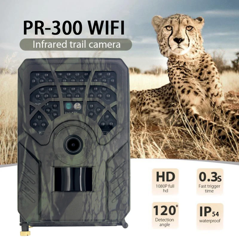 Wifi Trail Game Camera 24MP 1080P Wireless Hunting-Camera IR LED Night Vision Wild Camera APP Scouting telecamera di sorveglianza