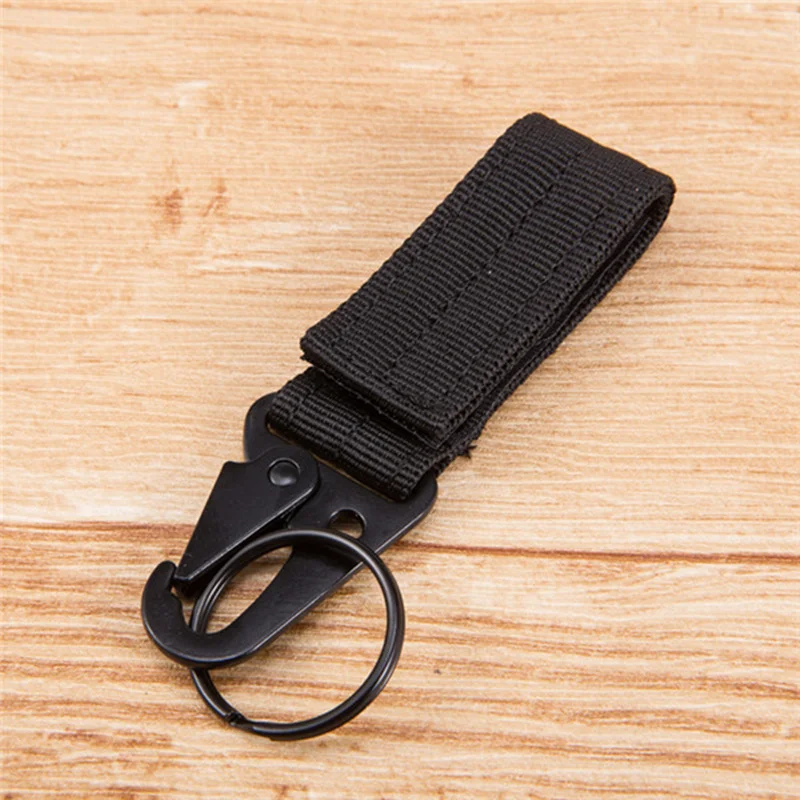 Men's canvas clasp Colorful Keychain Military nylon metal button Oyster mouth shape Paste belts Cool alloy buckle men eagle belt