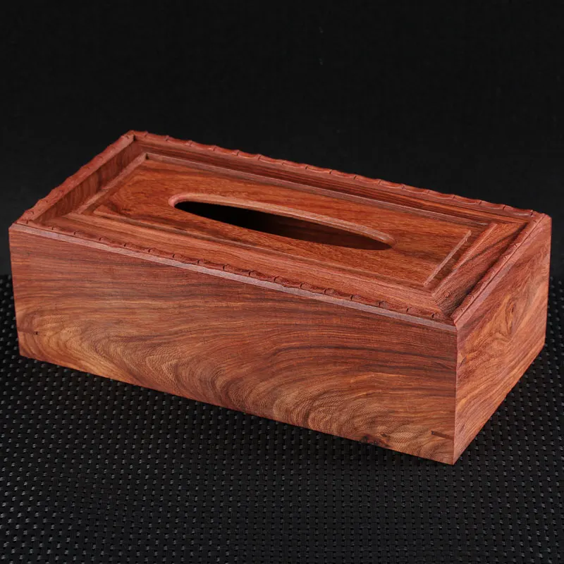 

South American Red Sandalwood Tissue Box Solid Wood Chinese Style Retro Napkin Mahogany Square