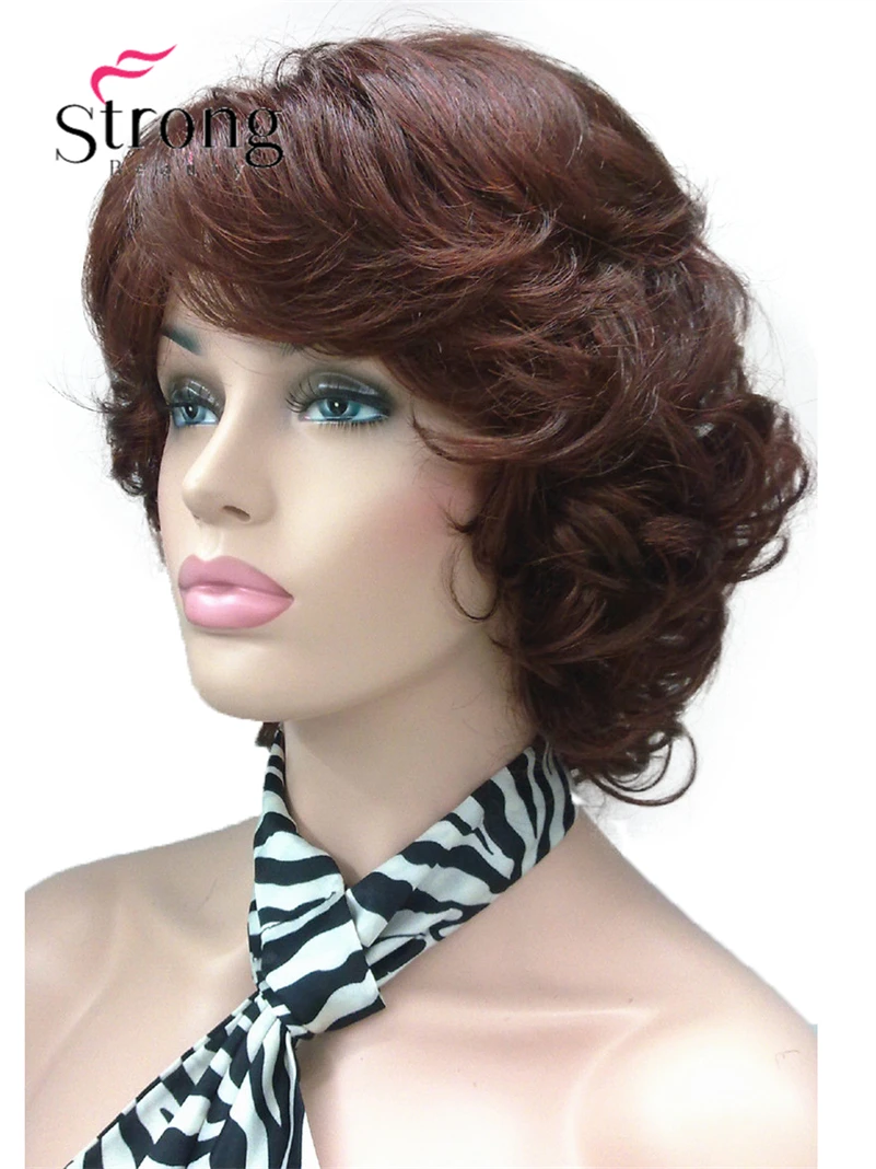 StrongBeauty Women\'s Short Curly Heat Resistant Synthetic Auburn Hair Wigs COLOUR CHOICES